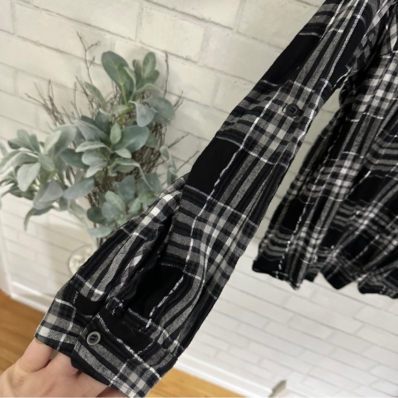 LANE BRYANT Black & White Plaid Flannel Shirt - Picture 6 of 10